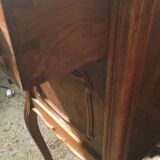Walnut and marble bedside table