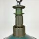 Industrial Green Enamel Factory Pendant Lamp with Cast Aluminium Top, 1960s