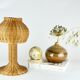 Mushroom shaped handcrafted rattan lamp 1970