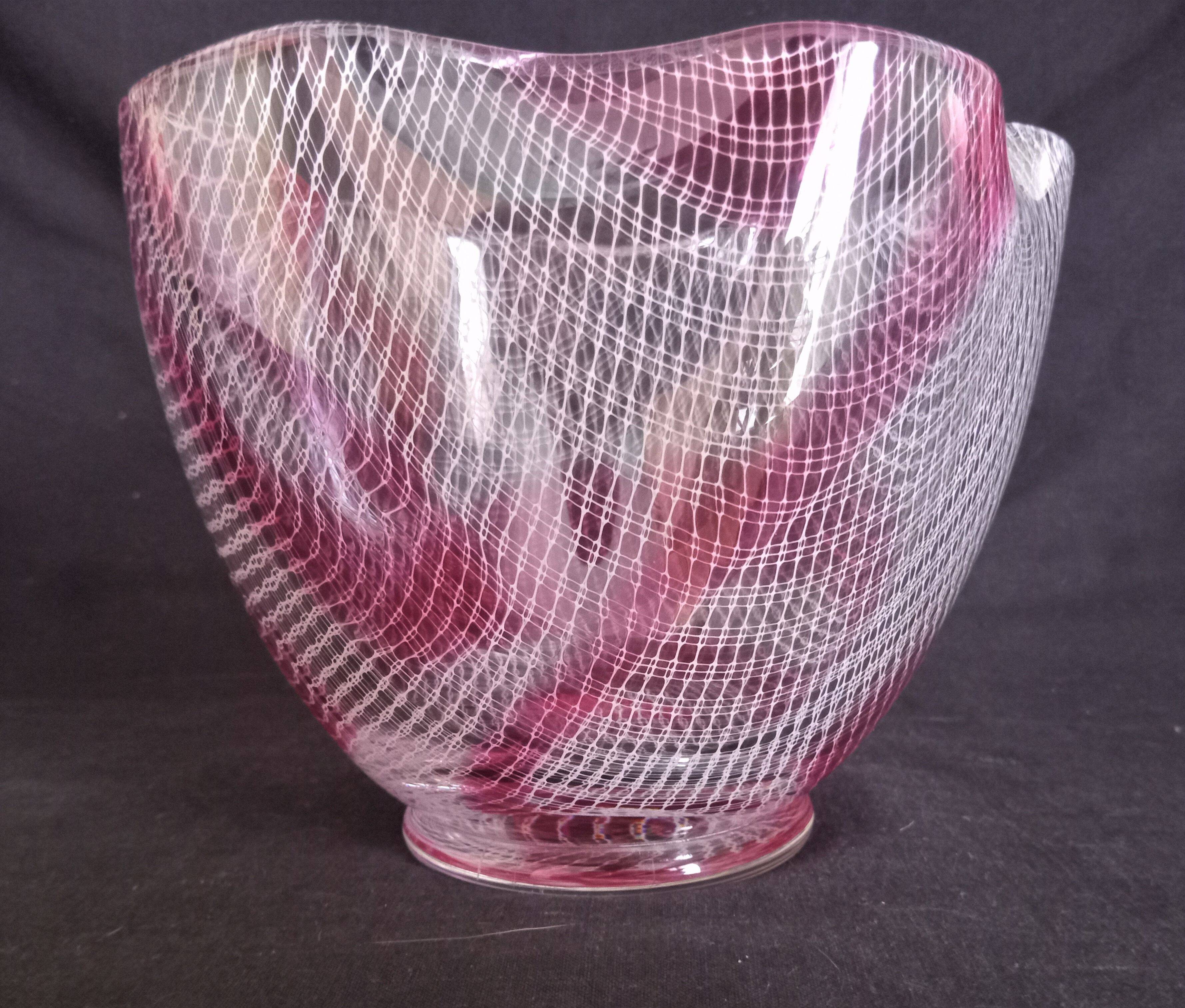 Glass vase with filigree motifs A. D. Copier, Leerdam, Netherlands