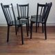 Vintage black lacquered wooden chairs 1980