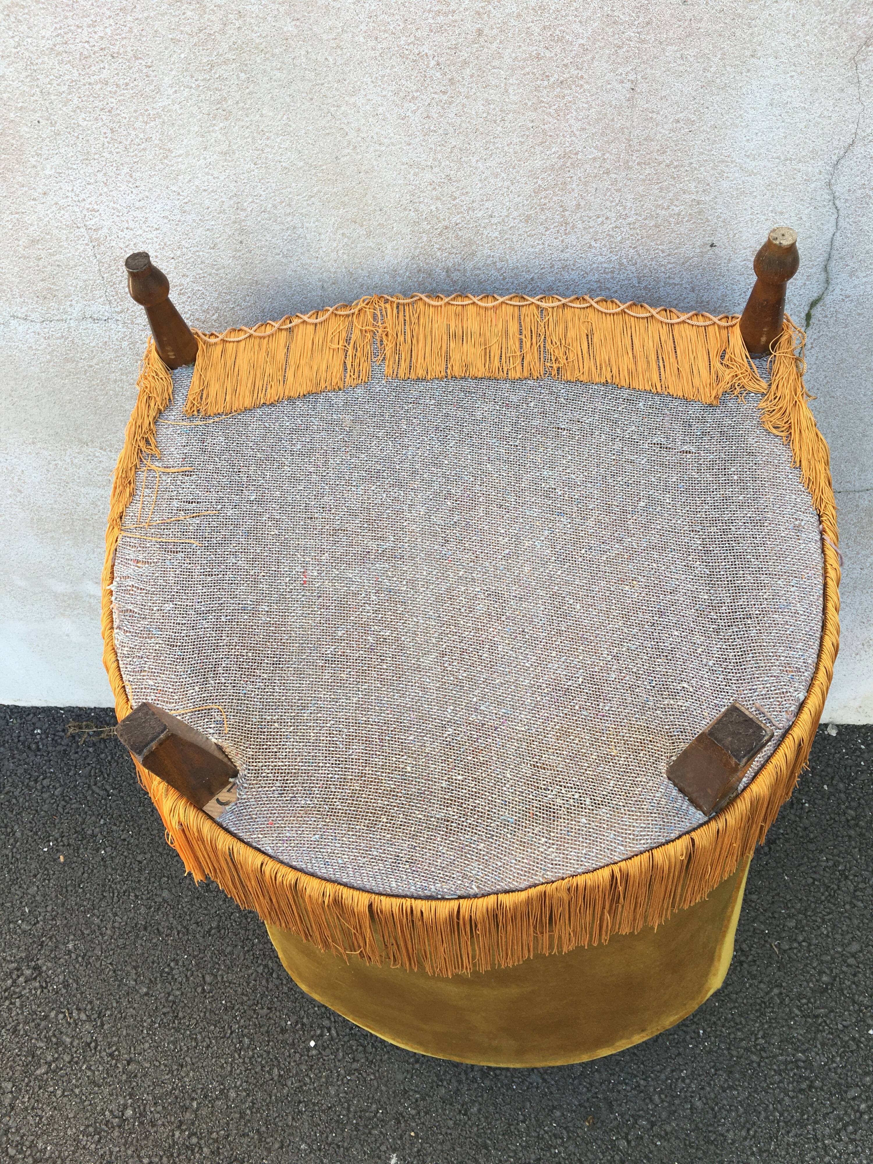 Vintage toad chair velvet gold
