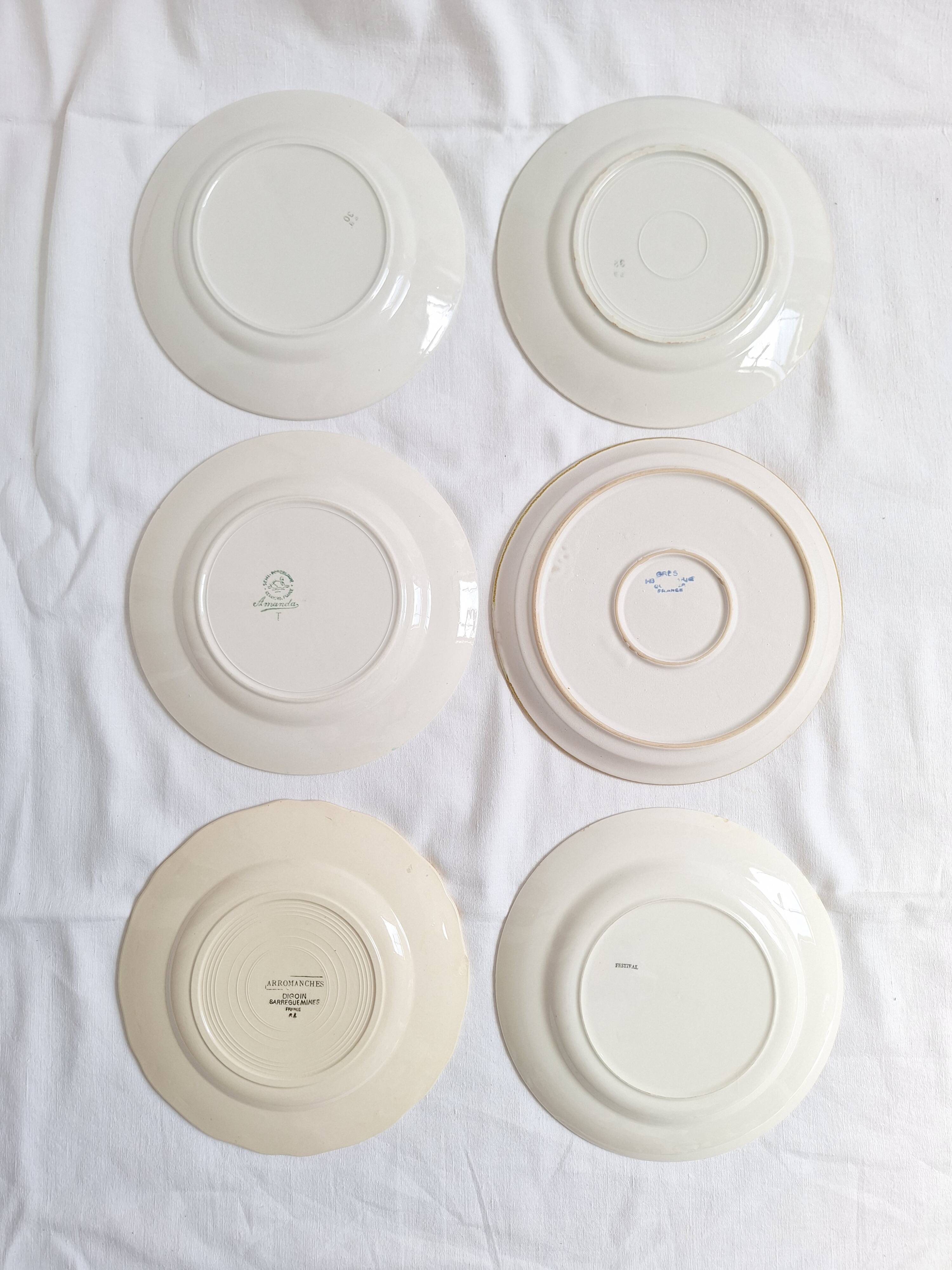 Flat plates Henriot, Céranord, Sarreguemines Digoin