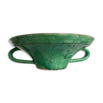 Centerpiece cut in glazed earth of Biot 1950 green XXL