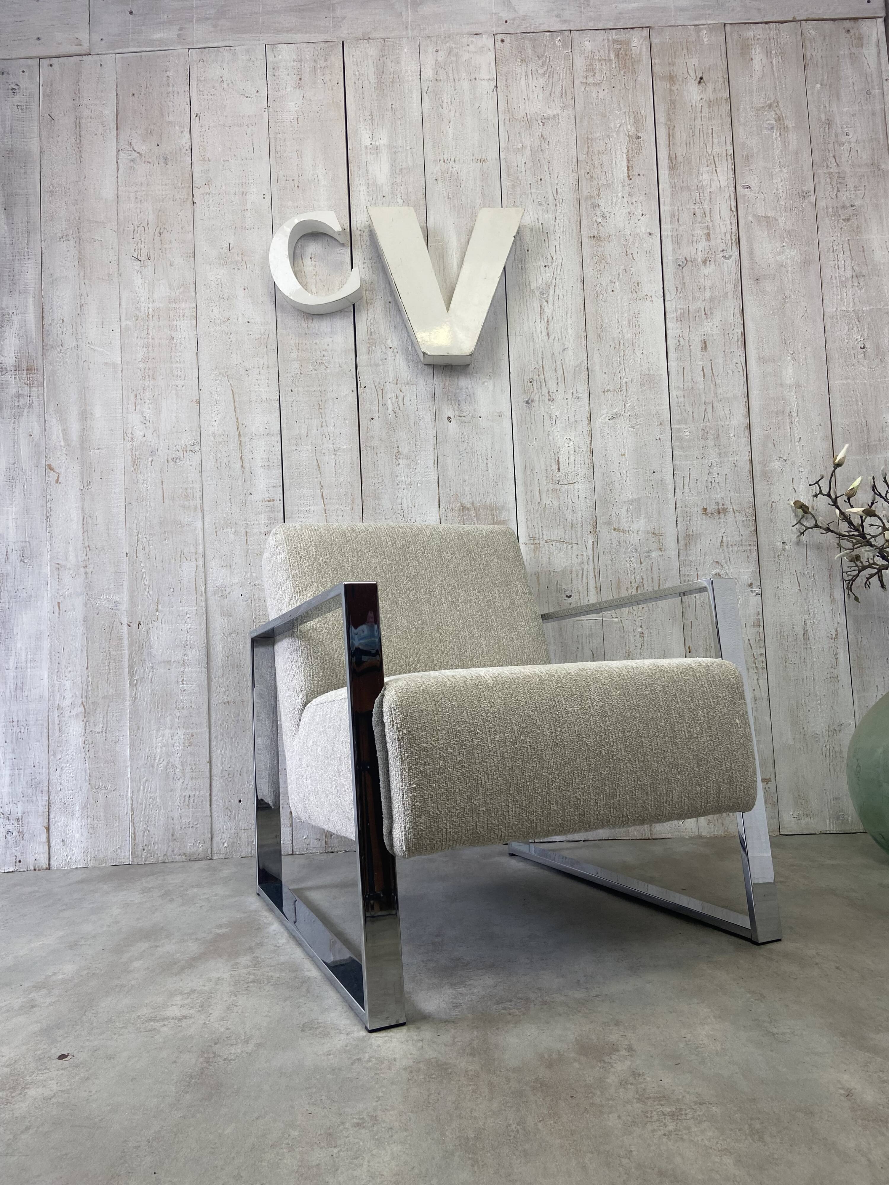 Fauteuil design inox chromé