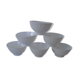 6 white bowls with arcopal twists france