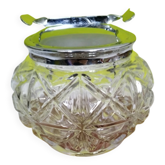 Chiseled glass sugar bowl