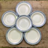 Lot of 6 soup plates Earth iron Lamartine