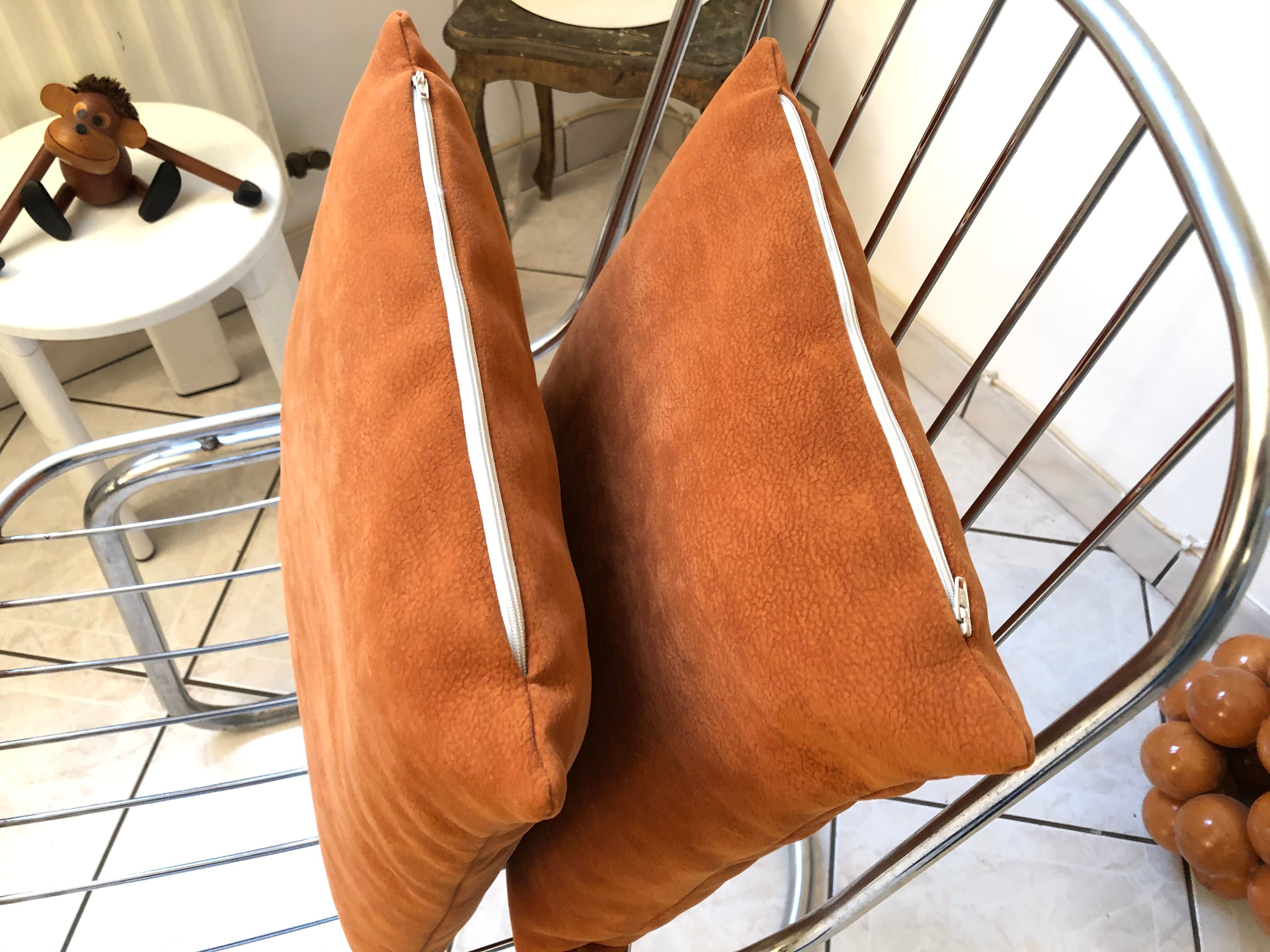 Pair of Cantilever chair design Gastone Rinaldi vintage 70 chrome steel wires