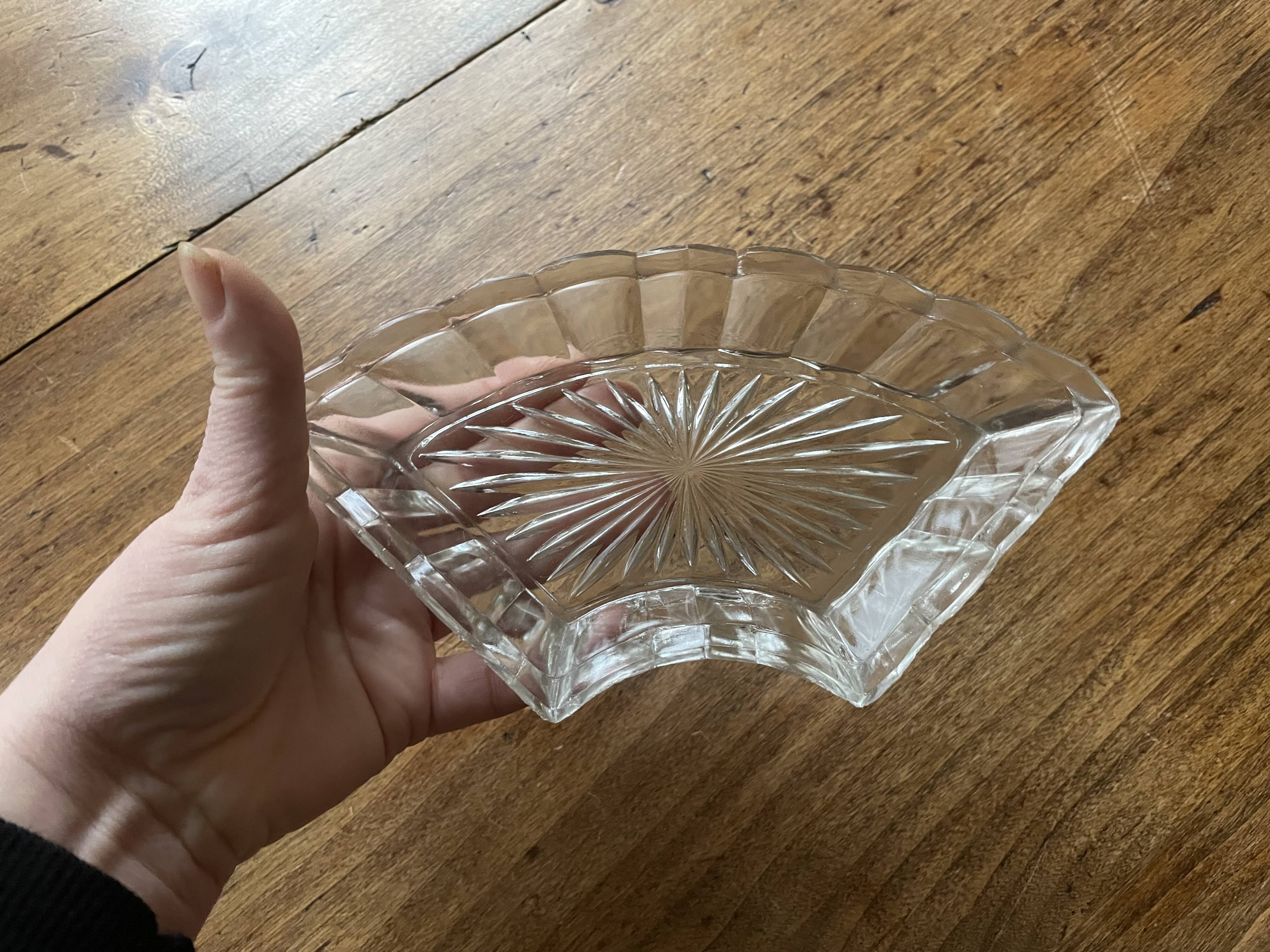 Set of 3 cut glass aperitif bowls - old, vintage
