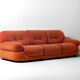 Vintage 'Sapporo' 3-seater sofa in suede by Mobil Girgi, 1970s