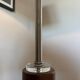 Metal and wood floor lamp