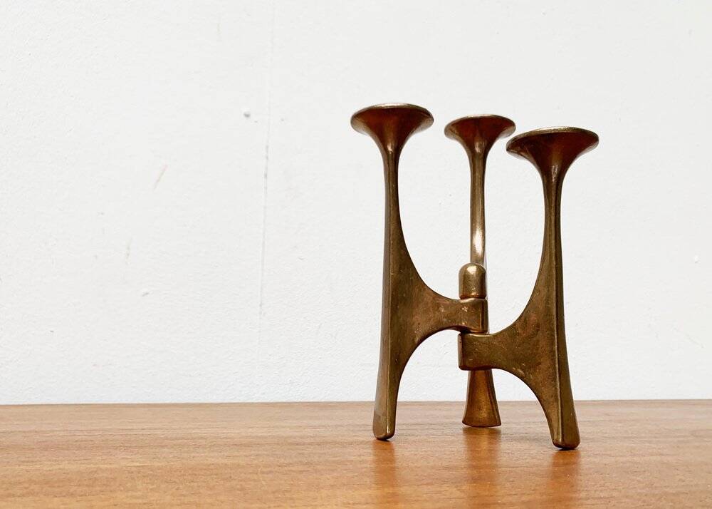 Mid-Century Brutalist Candleholder from Harjes, Germany, 1960s