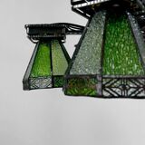 Important wrought iron chandelier, Art Deco Gothic, France, Circa 1920