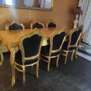 Table + 6 baroque chairs