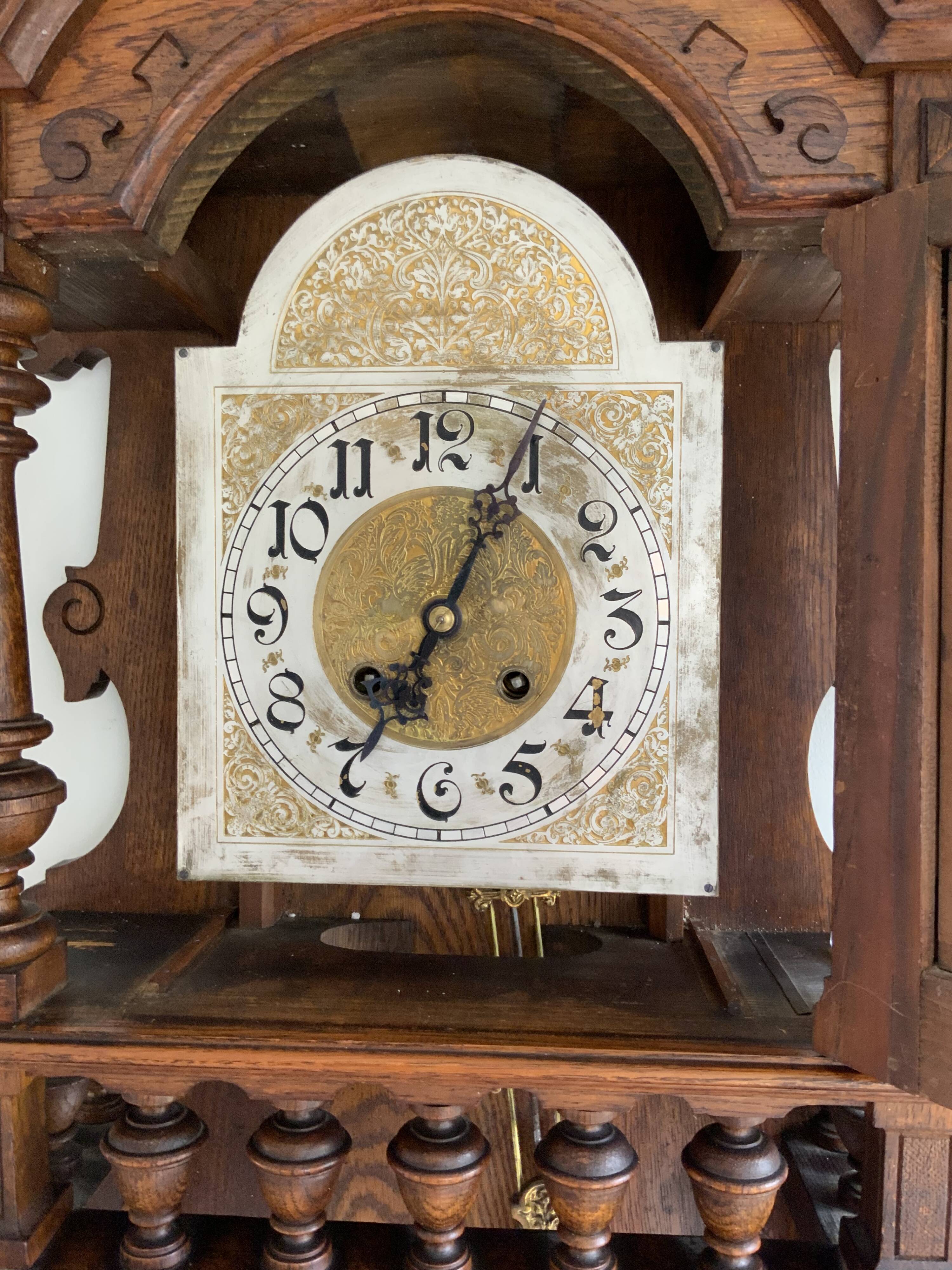Antique Gustav Becker Freiburg Regulator Oak Case Clock, Germany, 1900s