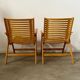 Lot 2 folding armchairs "Rex lounge" design Niko KRALJ bent beech 60s vintage