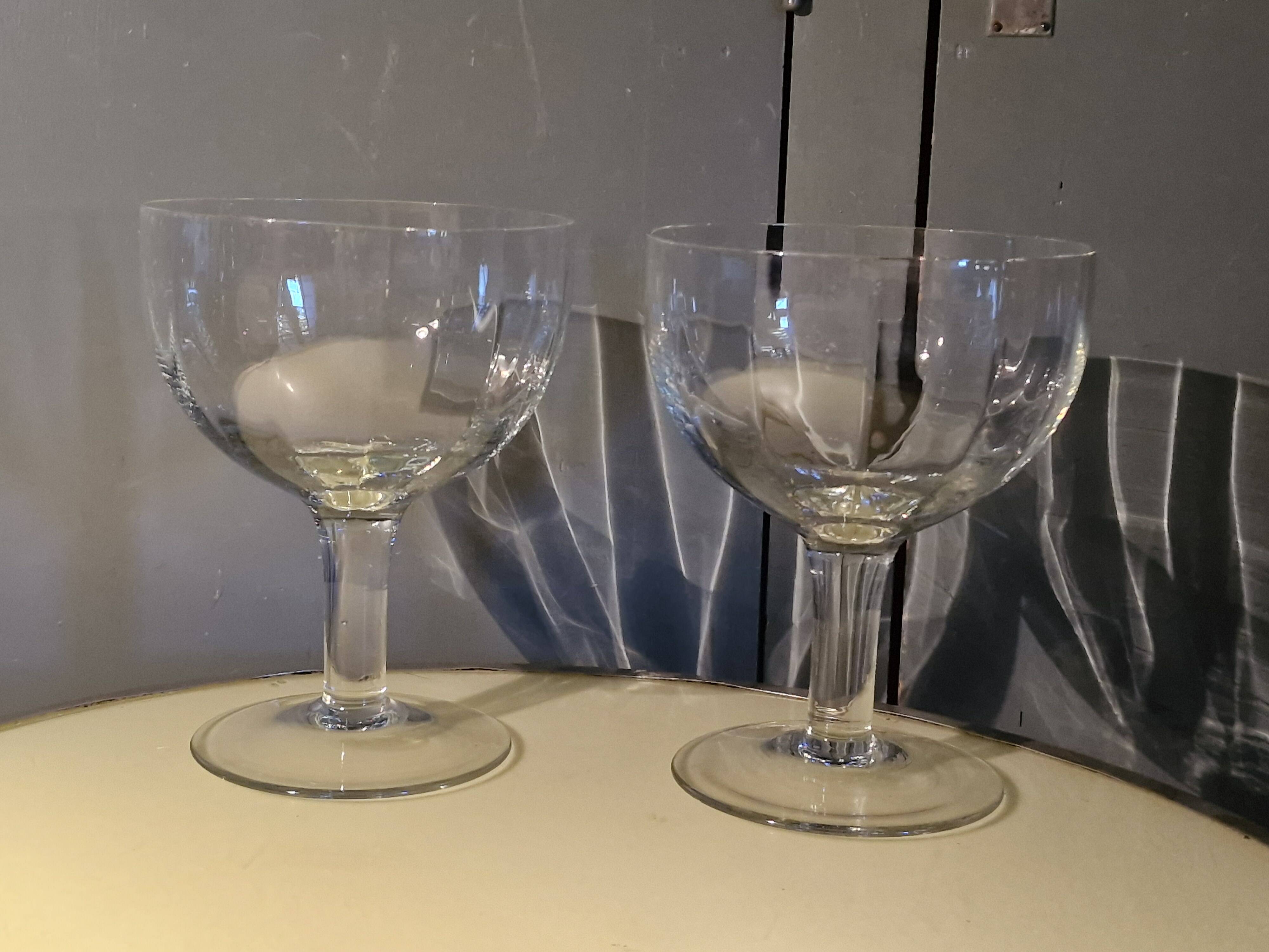 2 large ice cream bowls, dessert or otherwise, in crystal from the 1920s.