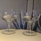 2 large ice cream bowls, dessert or otherwise, in crystal from the 1920s.