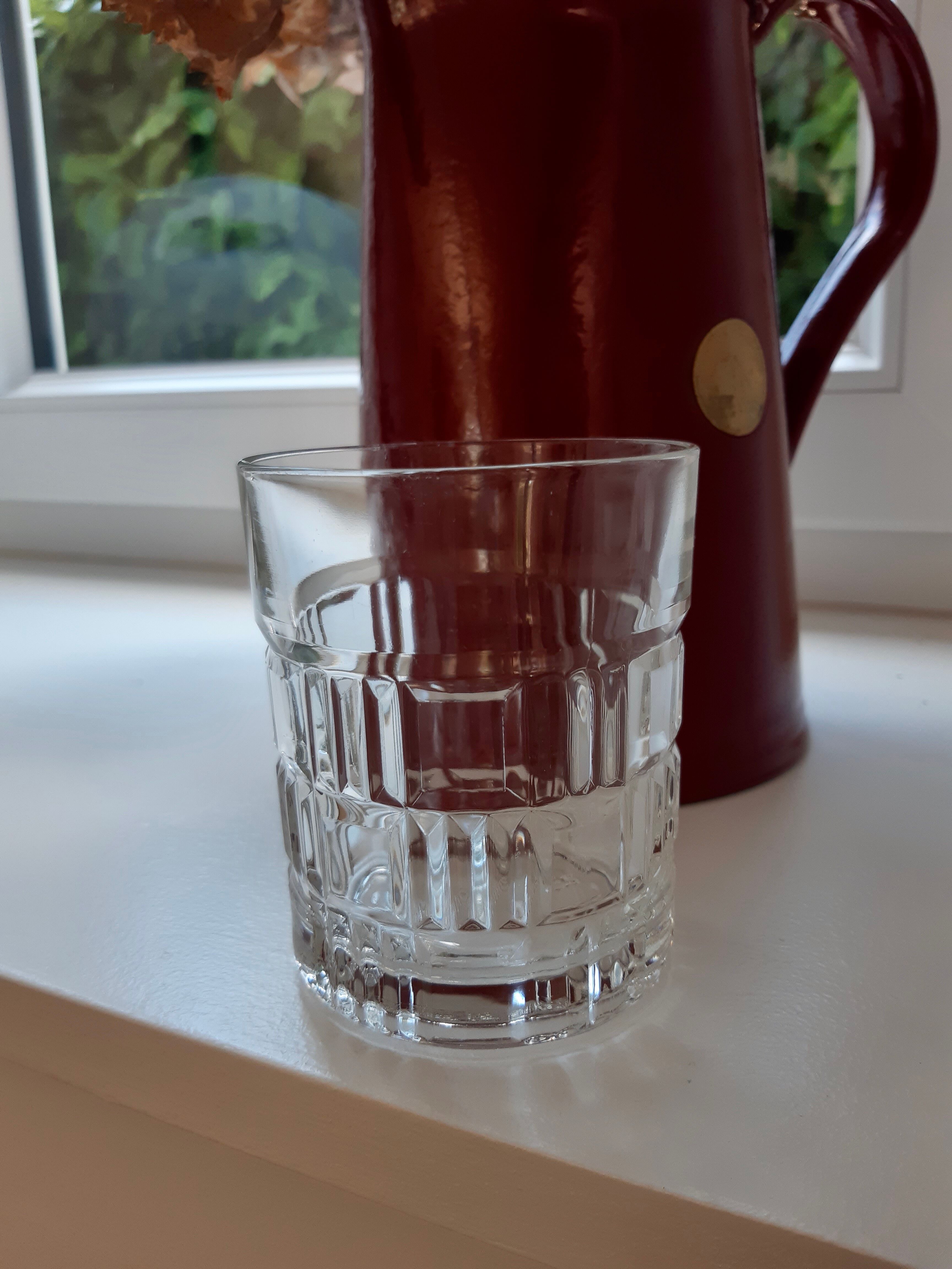 Batch of decanter and 6 whiskey glasses 70s