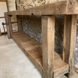 XXL solid oak console workbench