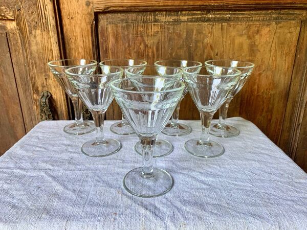 Verres bistrot anciens La Rochère