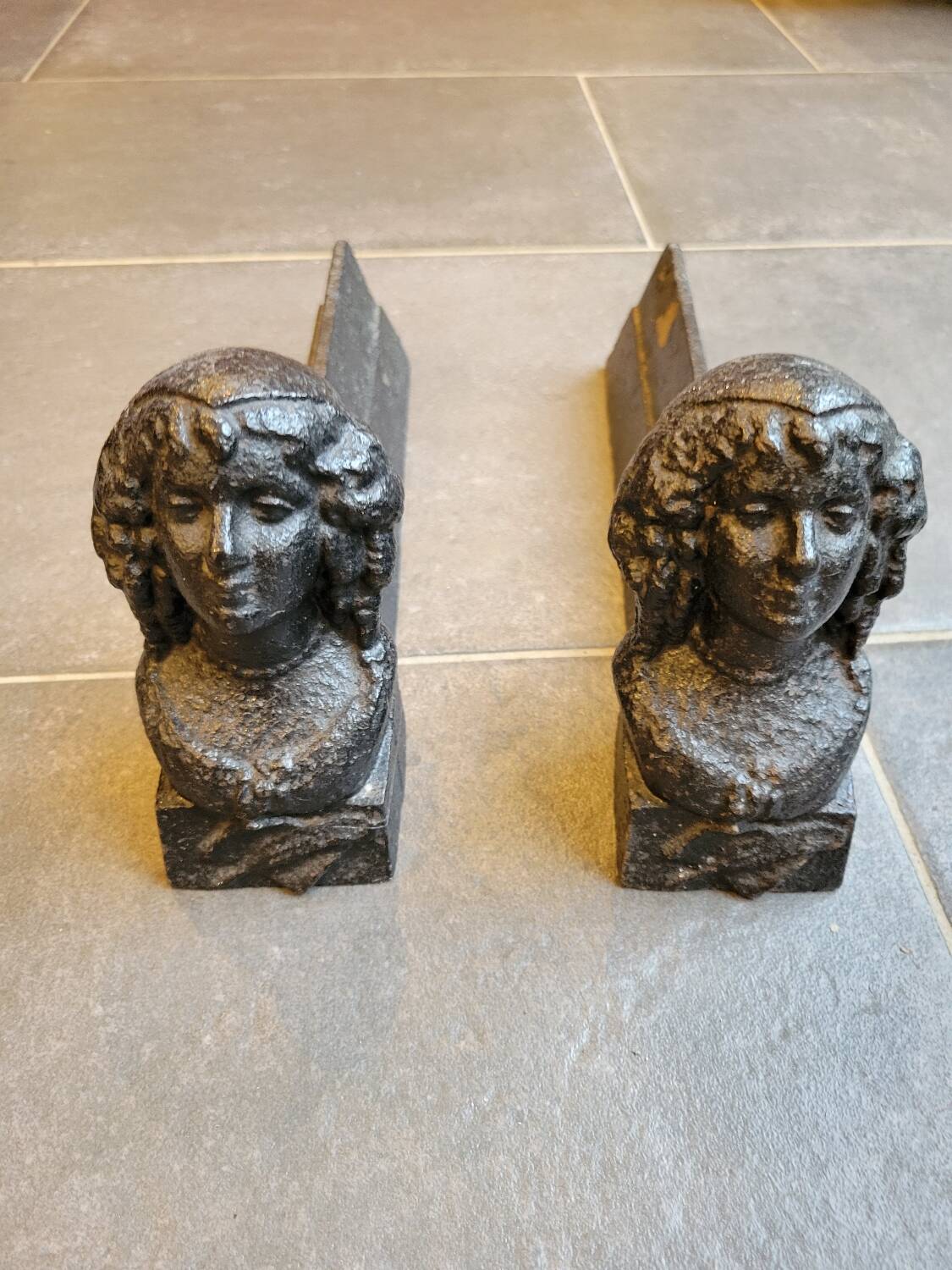Cast iron andirons
