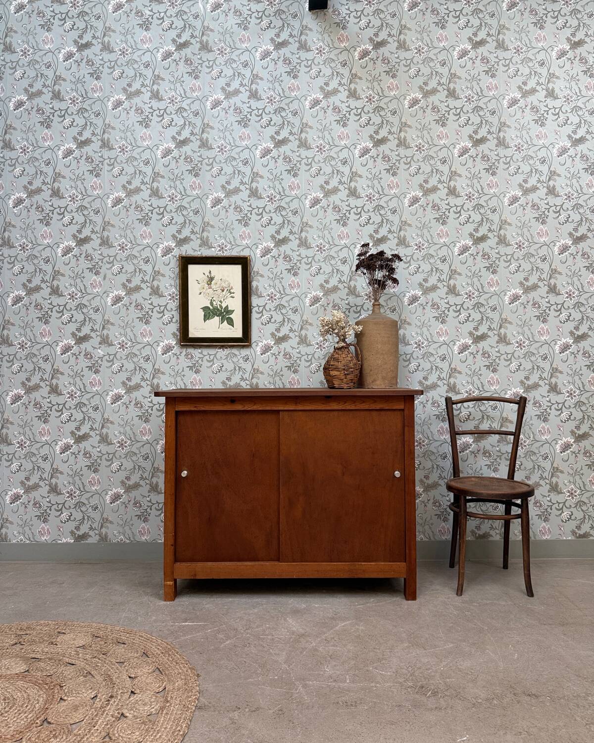Vintage sideboard with sliding doors