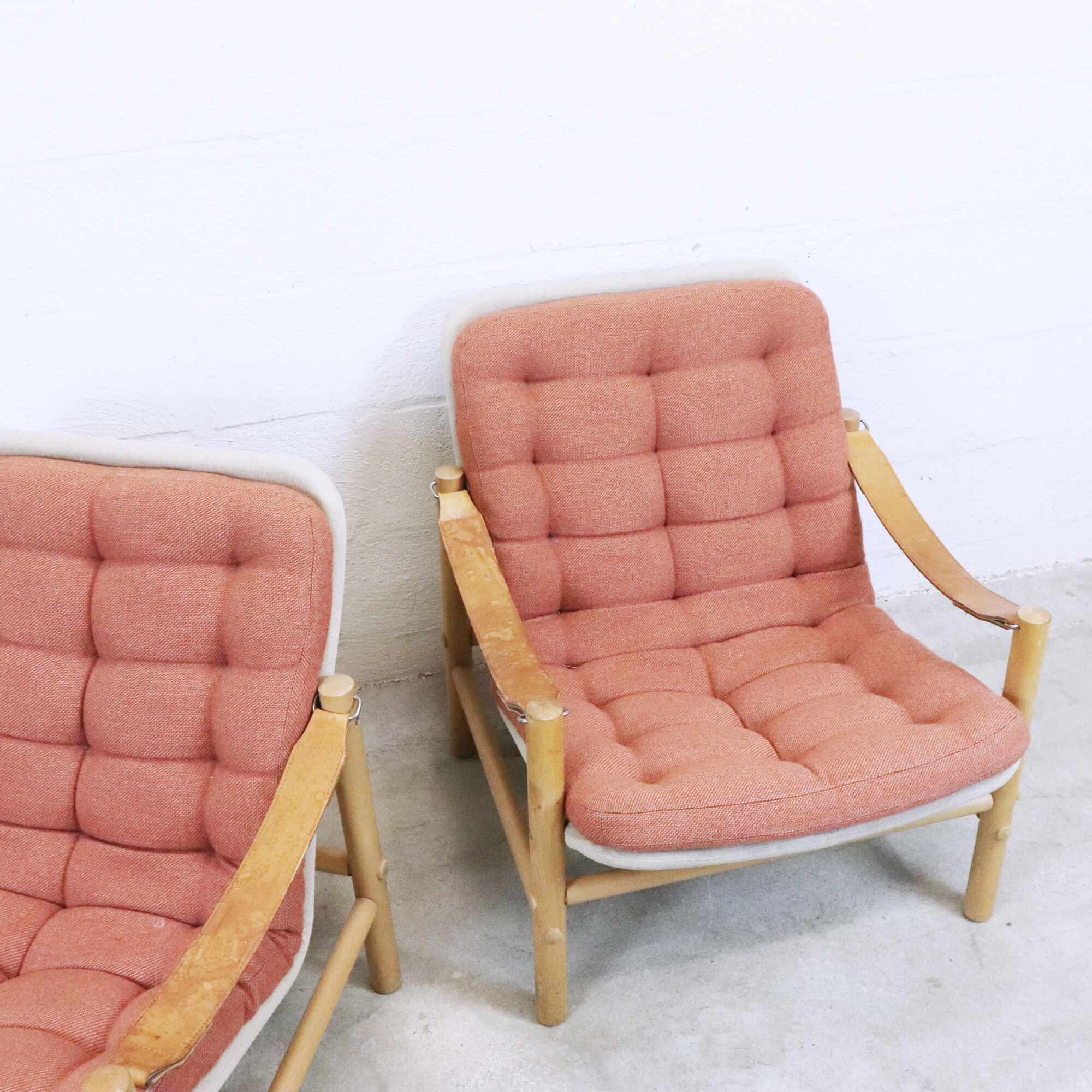 Fauteuils Safari avec un ottoman, Suède, 1960