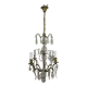4 light bronze and crystal chandelier