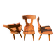 Three solid wood chairs