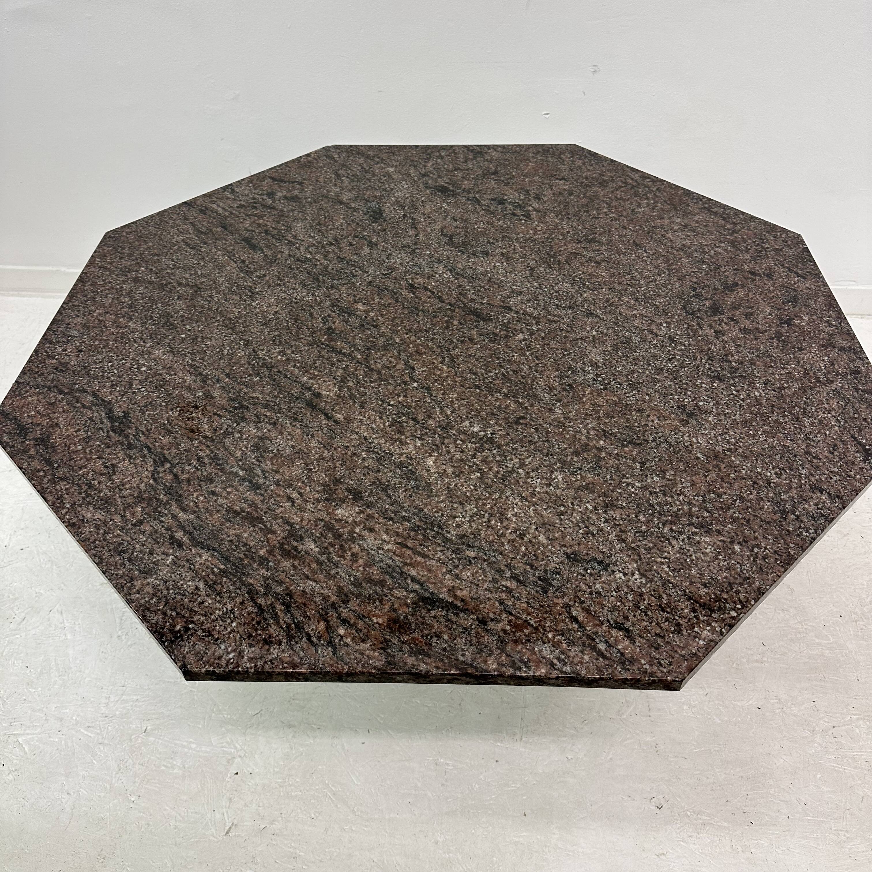 Mid-Century Hexagonal Granite Coffee Table, 1980s