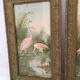 Pair of pink flamingo paintings