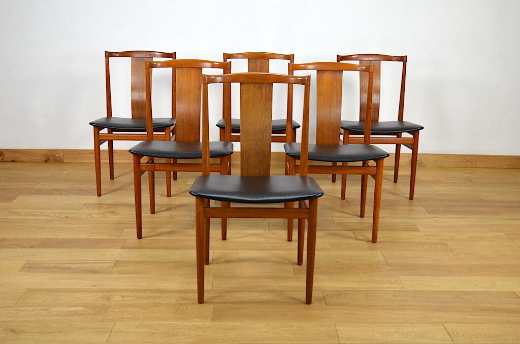 Suite of 6 danish chairs Henning Sorensen 1960