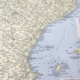 Spain and Portugal vintage map 43x43cm from 1950