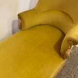 Yellow velvet meridian bench