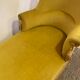 Yellow velvet meridian bench