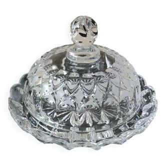 Butter dish/Cheese bell. Dome/Nachtmann shape. Crystal. Diameter 19 cm