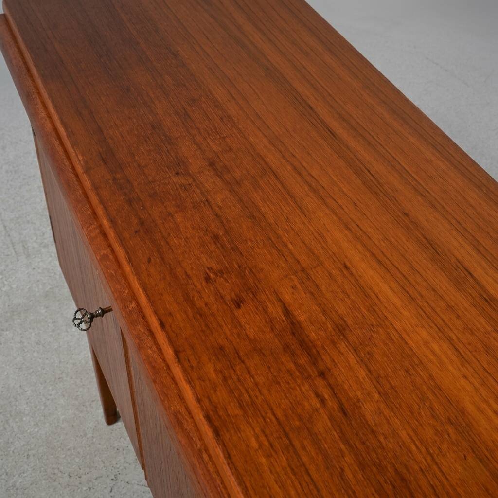 Vintage Scandinavian teak sideboard with writing surface, 1960s.