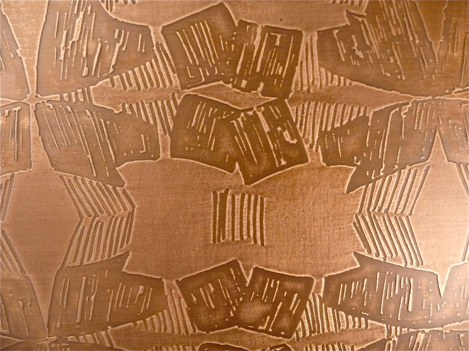 Copper side table with abstract relief from Opal Möbel, West-Germany 1960s