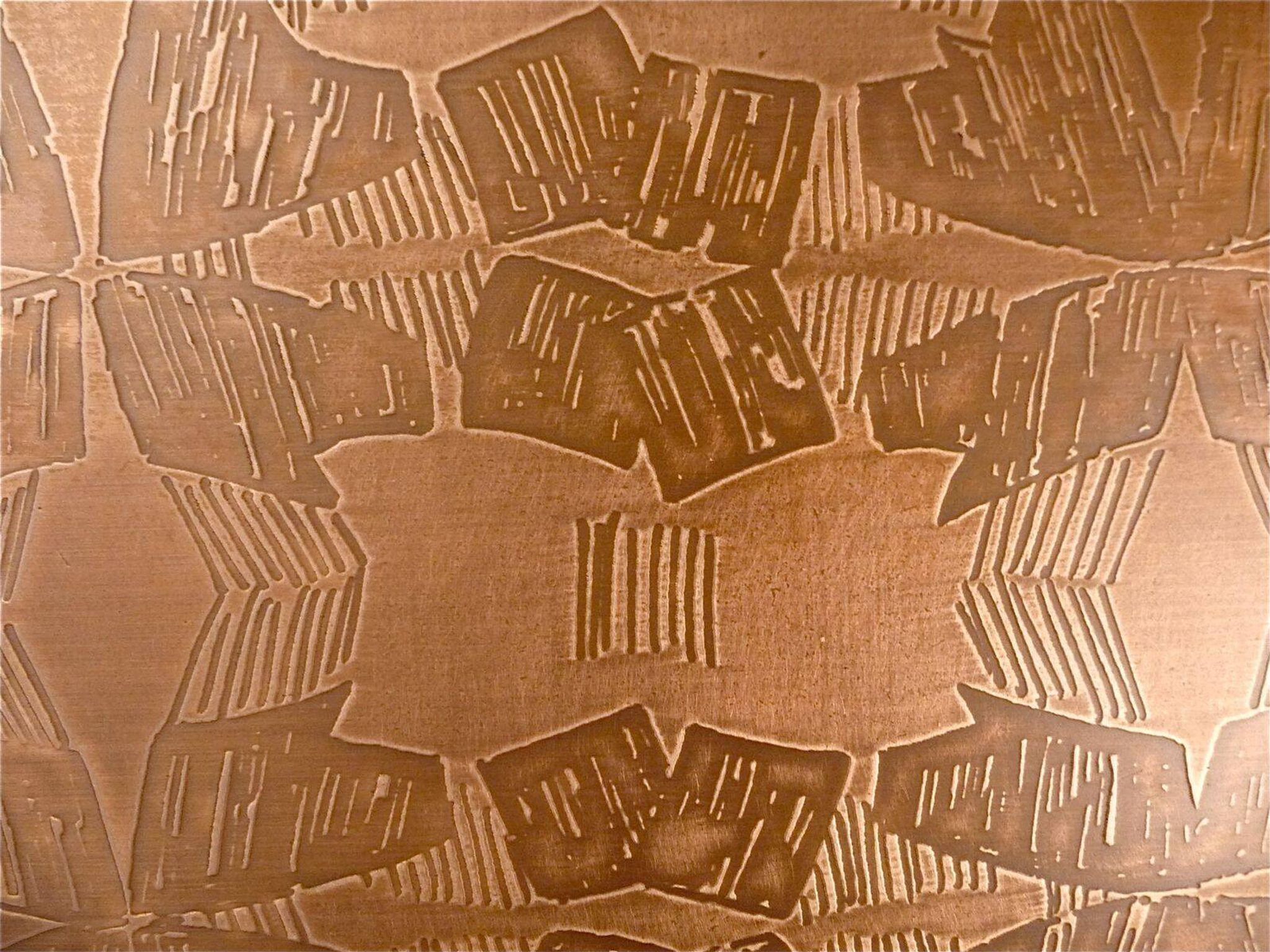 Copper side table with abstract relief from Opal Möbel, West-Germany 1960s
