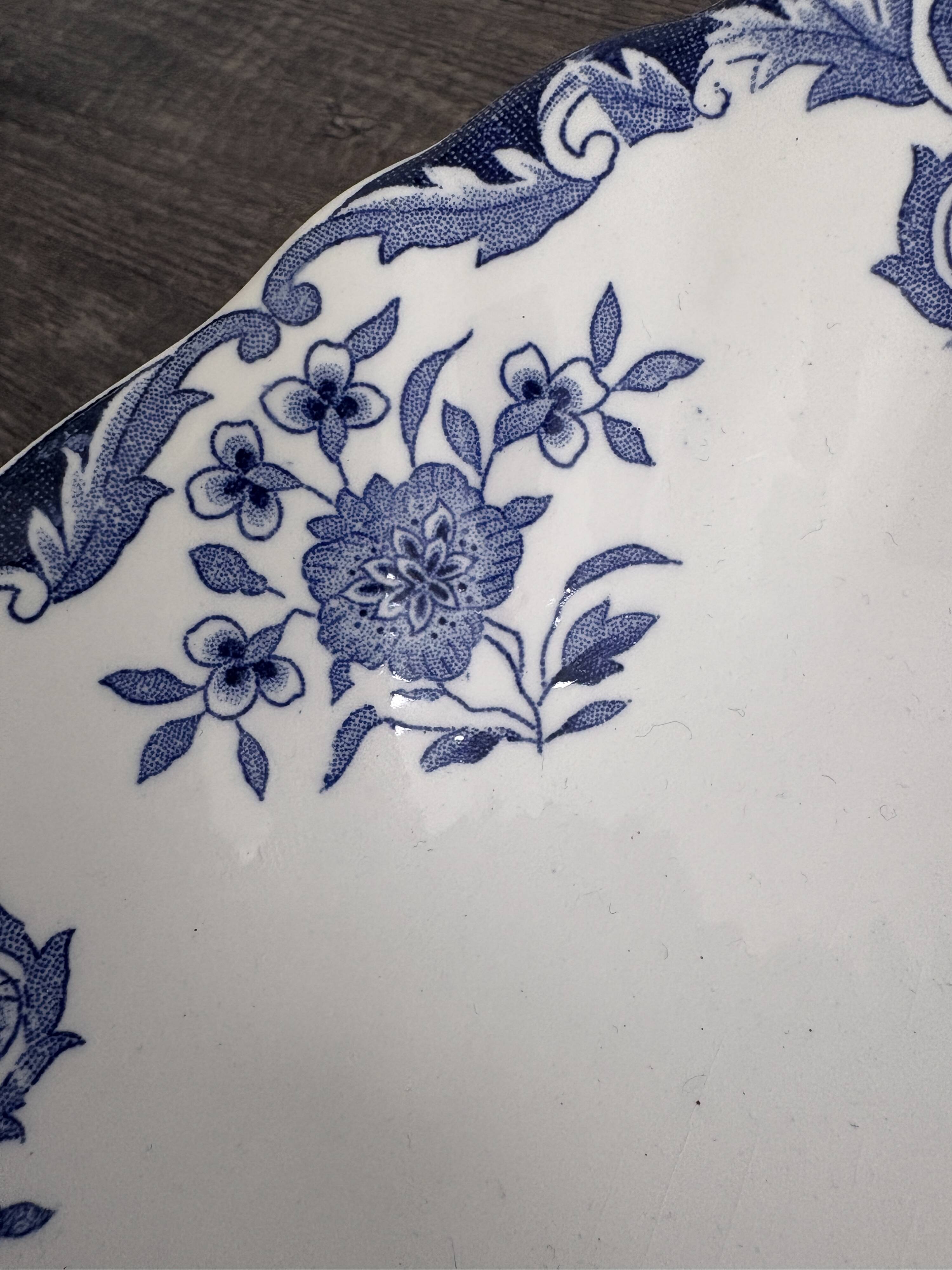 Old oval dish in Boch Frères Keramis earthenware.