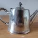 Vintage silver-plated metal teapot, pottery style