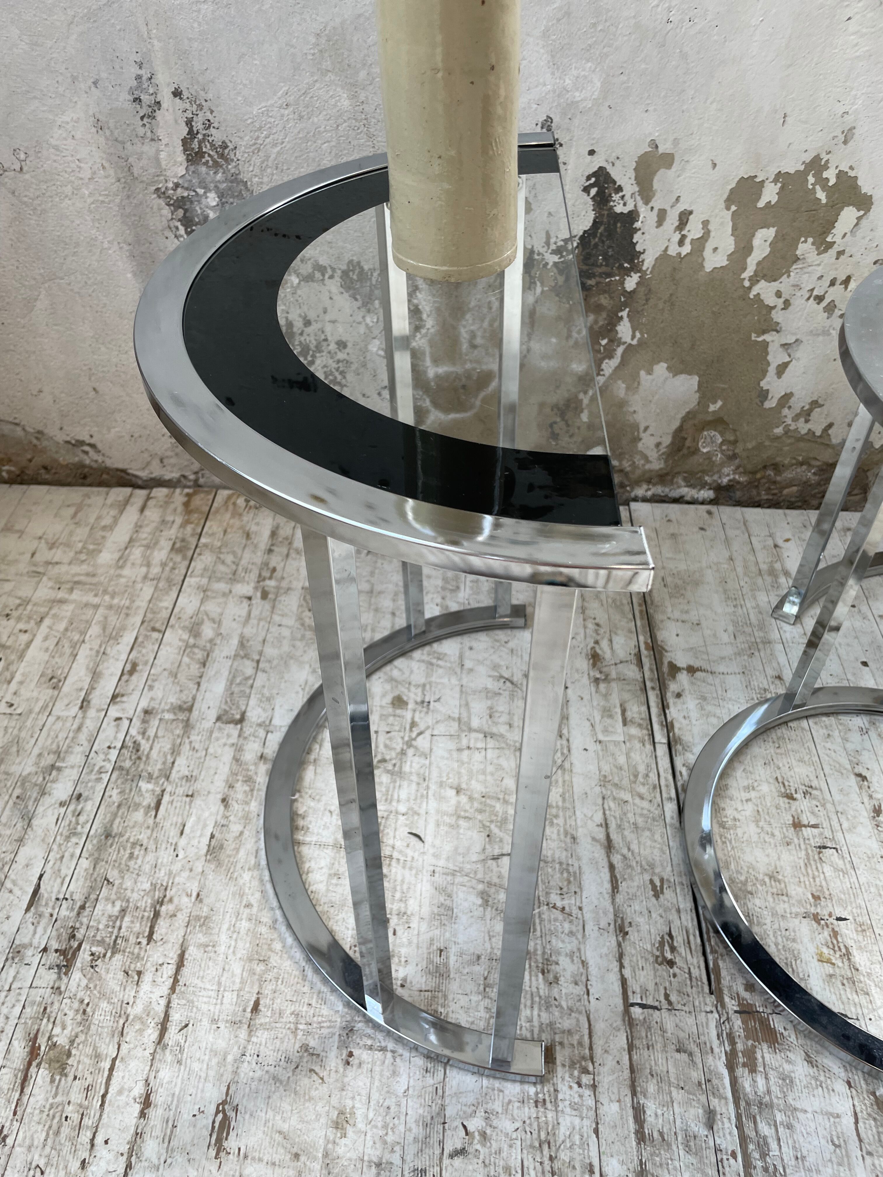 Trio of 70s chrome consoles