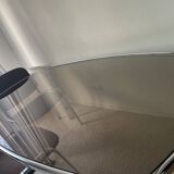 Space age dining table in smoked glass & chrome