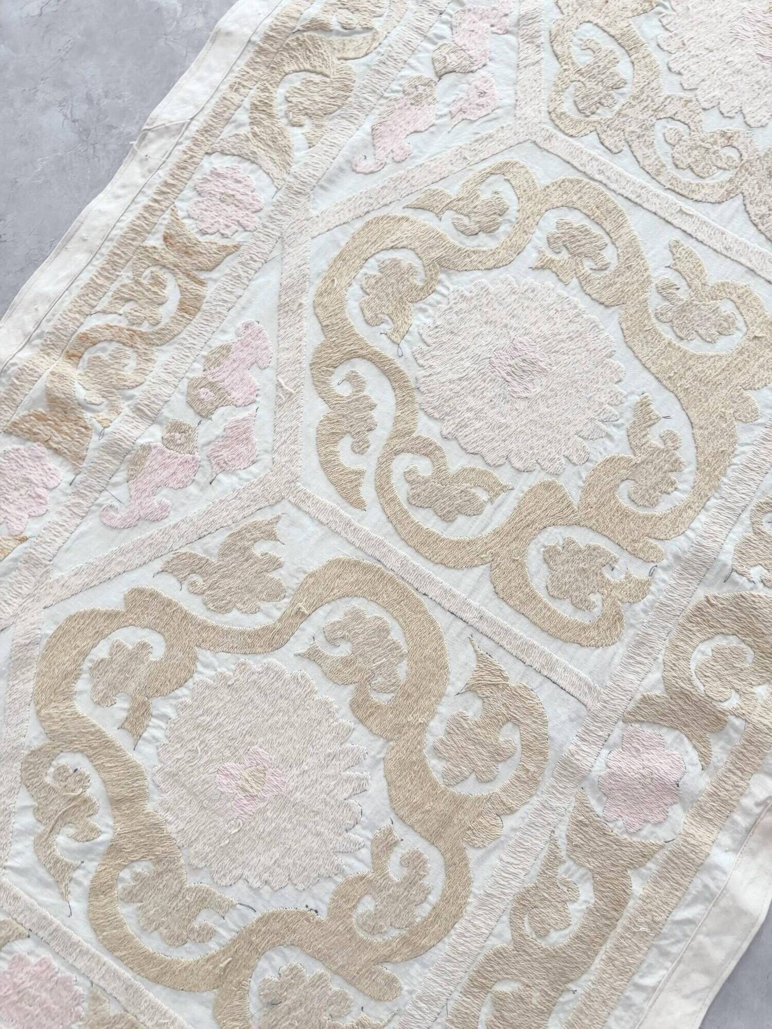 Vintage hand-embroidered tablecloth 77x360 cm