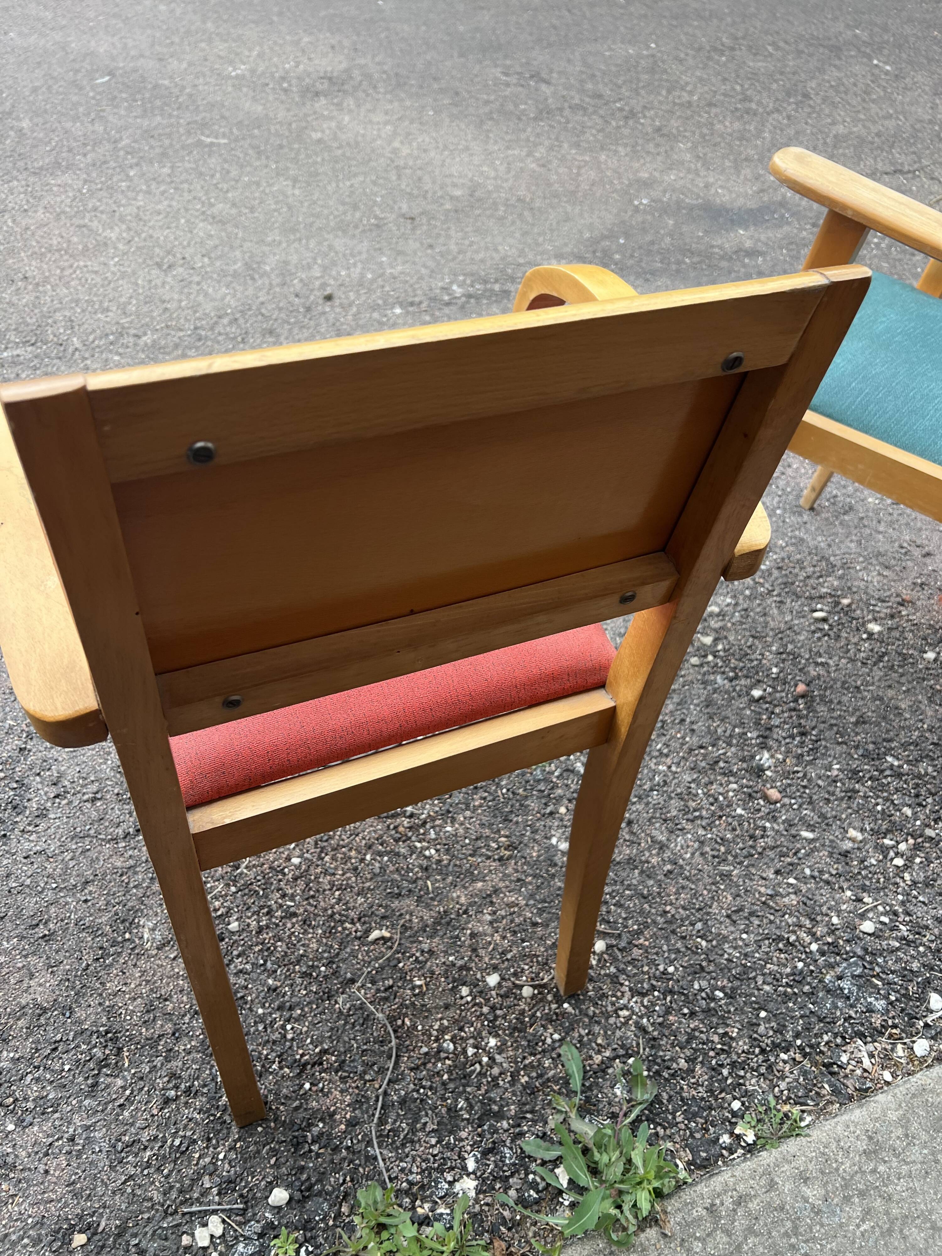 Set of 3 vintage 50s armchairs – Scandinavian design