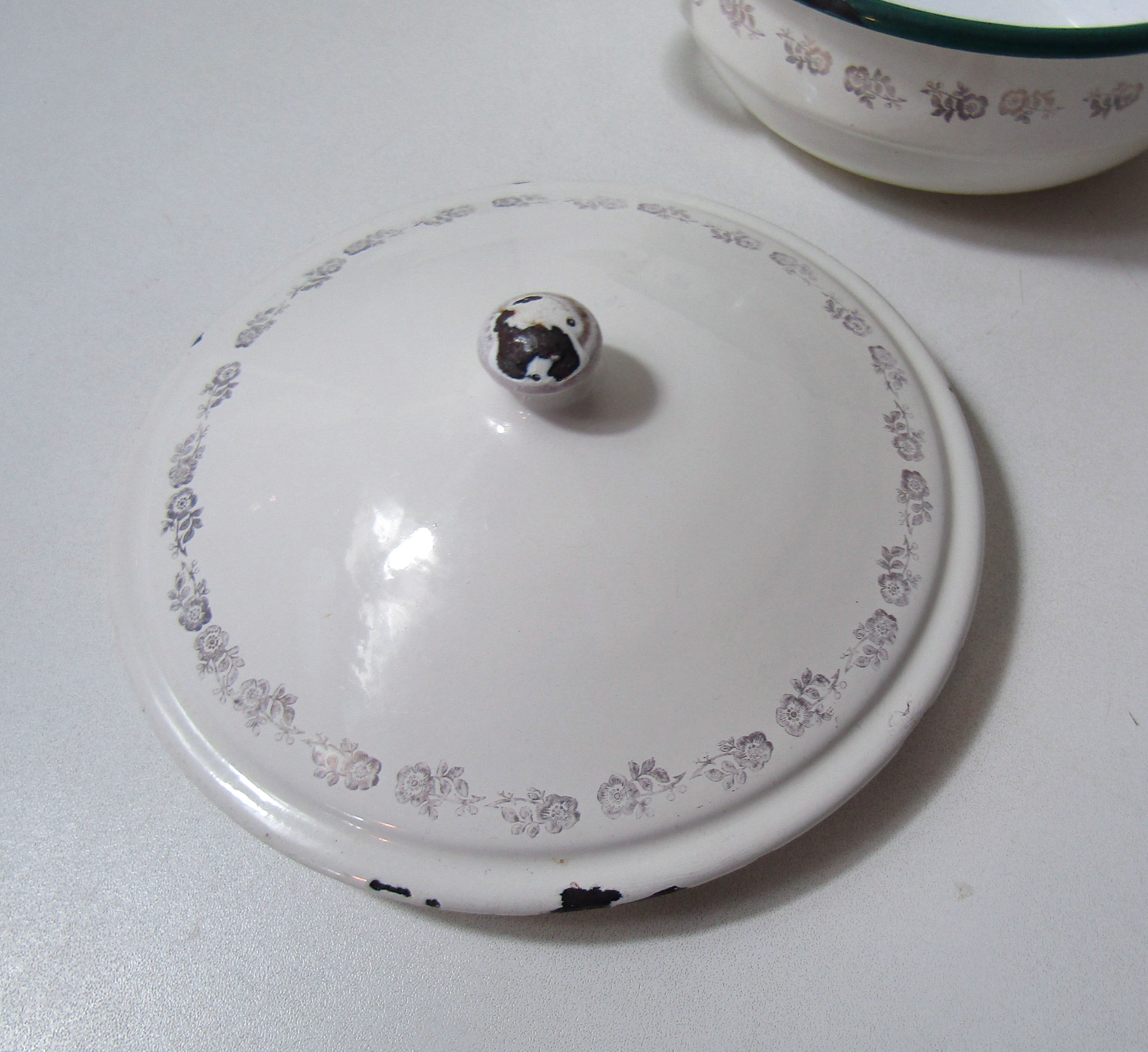 old enamelled dish