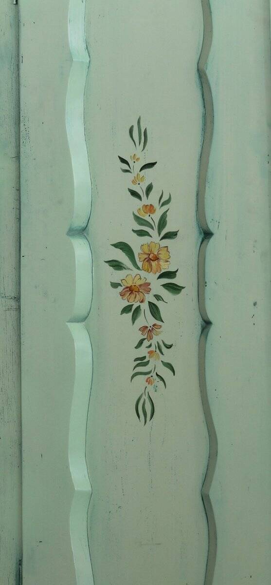 Green hand-painted wardrobe