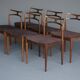 Dining chairs model 94 by Johannes Andersen for Christian Linneberg, Denmark. Set of 6.